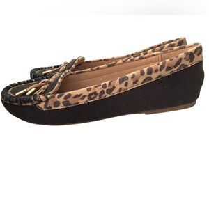 NWOT Jack Rogers Women's Millie Bow Leopard Moccasin Flats